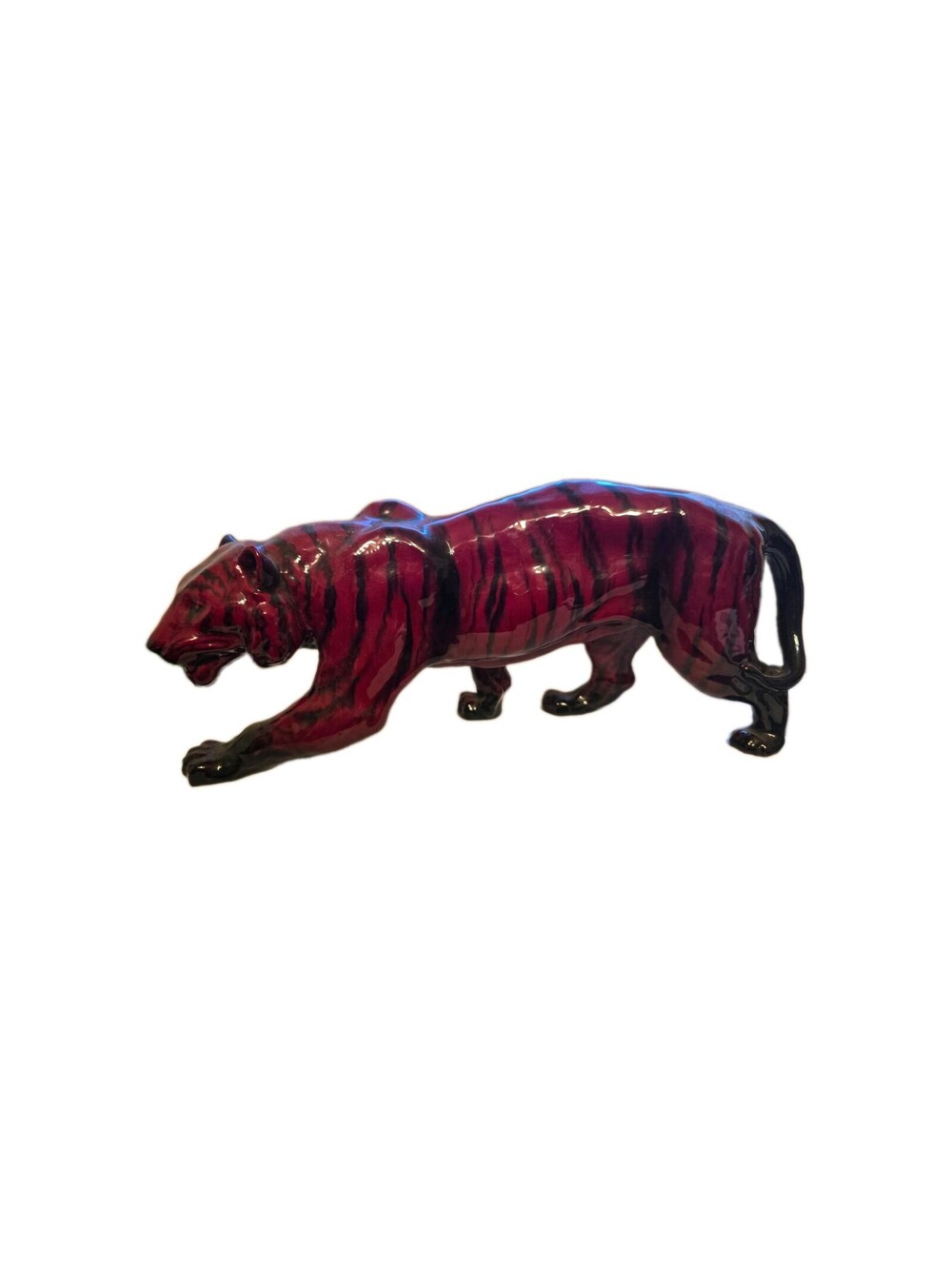 Large Vintage 14" Royal Doulton Flambe Tiger Figurine